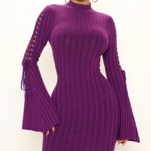 Next To Me Knit Dress - Purple